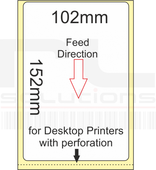 102mm x 152mm Label with Perforation